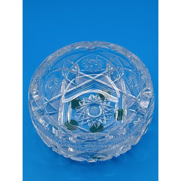 Heavy American Brilliant ABP  Hollywood Regency 6 X 6 Cut Lead Crystal Ashtray - Picture 12 of 16
